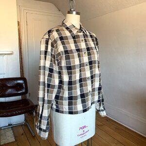90s Christopher & Banks Cotton Rayon Plaid Blouse - Cottagecore Aesthetic